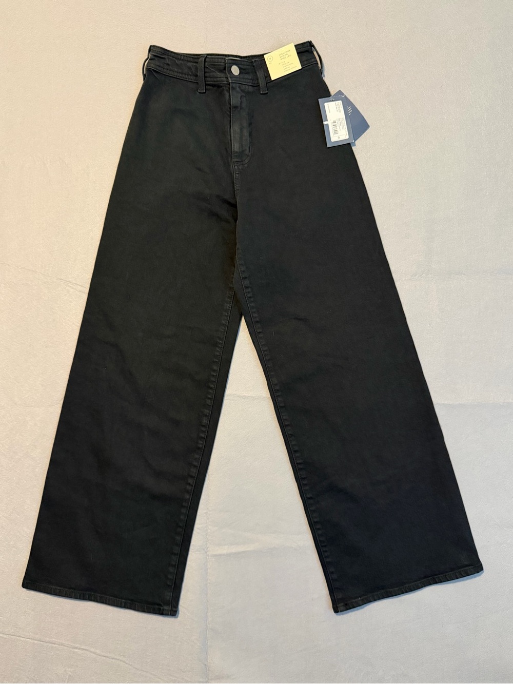 NWT Universal Thread Womens Black Sailor Wide Leg Jeans High Rise Size 0 Reg